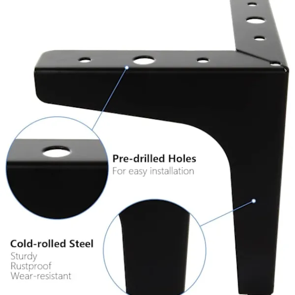 Blue dream Soffor>8-pack svarta metallben för soffa, 13 cm soffben med belastning på 600 kg, svarta möbelben med skruvar, metallben för soffbord, TV-bänkar, skåp