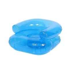 Fåtöljer>1-Pack Transparent Uppblåsbar Soffa, Portabel PVC Vattenleksoffa, Barnleksäte, Blå