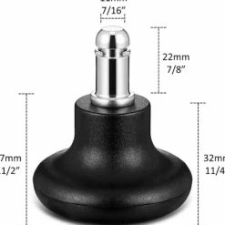 Kontorsmöbler>5-pack 2-tums klockglid för utbyte av kontorsstols hjul, självhäftande filtdynor, kompatibla med höga stolar
