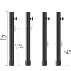 Balkongmöbler>Paket bordsbensförlängningar för fällbord, lämpliga för böjda