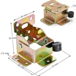 Balkongmöbler>Paket med 90° Vikbara Bordbensgångjärn - Vikbart Lås för Bordben och Bänkar - Vikbar Konsol för (Guld)