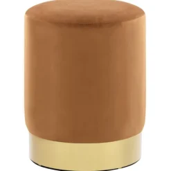 vidaXL Sittpuffar>Pall brun och guld sammet 28 x 36 cm