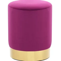 vidaXL Pallar>Pall lila och guld sammet 28 x 36 cm