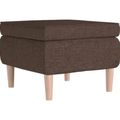 vidaXL Pallar>Pall med träben brun tyg