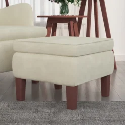 vidaXL Pallar>Pall med träben gräddvit sammet