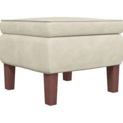 vidaXL Pallar>Pall med träben gräddvit sammet