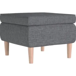 vidaXL Pallar>Pall med träben ljusgrå tyg