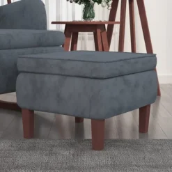 vidaXL Pallar>Pall med träben mörkgrå sammet