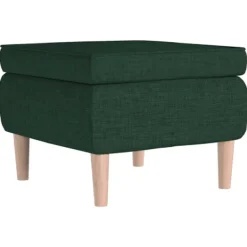 vidaXL Pallar>Pall med träben mörkgrön tyg