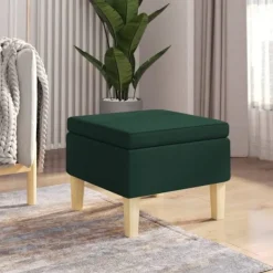 vidaXL Sittpuffar>Pall med träben mörkgrön tyg