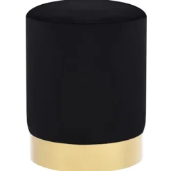 vidaXL Sittpuffar>Pall svart och guld sammet 28 x 36 cm