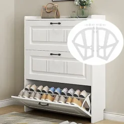 Skåp>Par Skoskåp Hyllor Hem Plast Hål Dubbel Hylla Skoställ Skåp Låda Skoställ, Hylla, Skåp Gångjärn