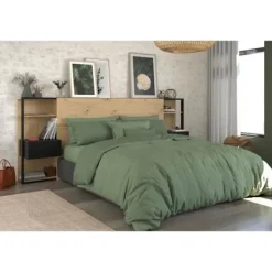 PARISOT Sängar>Sänggavel med hyllor + integrerade sängbord - dekor - L 255 x D 36 x H 103 cm - VIT