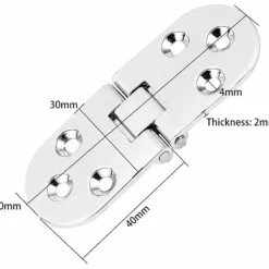 Småbord>PCS Fällbara bordsgångjärn, 180 graders rundad zinklegeringsfällbart bordsgångjärn, fällbart fällbart gångjärn skruvar ingår ej (guld) KLB