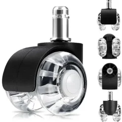 Kontorsmöbler>{PL} Kontorsstol Hjul Set om 5, 360° Tysta Rullhjul, Repfria för Hårda Trä- & Klinkergolv