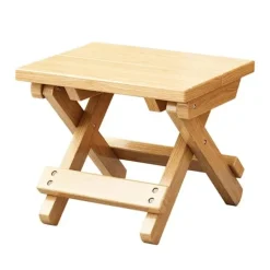 Pallar>[PL] Mini Hopfällbar Träpall. Portabelt Fotstöd för Hemma, Badrum, Kök, Trädgård, Kontor, Resor.