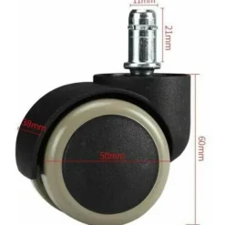 Kontorsmöbler>{PL}KZQ Hjul för kontorsstol - Set med 5 hjul för kontorsstol - Ersättningshjul 11/50 mm - Tyst stolsfot för hårda golv - Grå