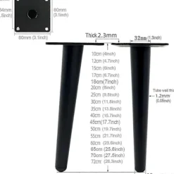 Småbord>[PL】4-pack 30 cm Långa Metallbordsben För Moderna Möbler Byrå Skåp Skrivbord Stol Ottoman Ersättningsmöbler Stödben 800 kg Kapacitet