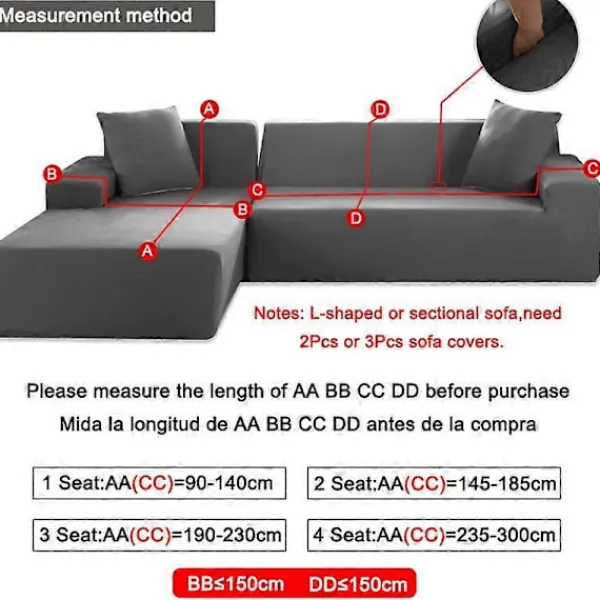 Estone Soffor>Polar Fleece Sofföverdrag för Vardagsrum Fåtölj Jacquard Överdrag Rutig L Form Hörna Soffor Överdrag Sofföverdrag 1 /2 /3 /4 Sits 1 Seater 90-140cm | Fyndiq