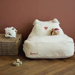 DOMIVA Sittsäckar>Pouf - - Honeymoon - Velour kord - Mjuk och fluffig - Kattöron