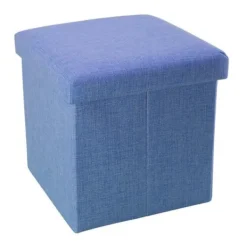 INTIRILIFE Sittpuffar>Pouf - - Fällbar Modell - 30x30x30 cm - HAVSBLÅ - Linneutseende Tyg