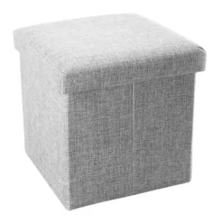 INTIRILIFE Sittpuffar>Pouf - - 30x30x30 cm - Grå Alaska - Linne-look - Multifunktionell