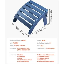 DUOKU Sittpuffar>Poufs Adirondack - - Förpackning med 2 - Fällbar - Väderbeständig - HDPE