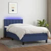 vidaXL Sängar>Ramsäng med madrass & LED blå 100x200 cm tyg