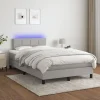 vidaXL Sängar>Ramsäng med madrass & LED ljusgrå 120x200 cm tyg