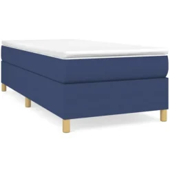 vidaXL Sängar>Ramsäng med madrass blå 80x200 cm tyg