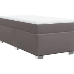 vidaXL Sängar>Ramsäng med madrass grå 90x190 cm konstläder