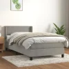 vidaXL Sängar>Ramsäng med madrass ljusgrå 80x200 cm sammet