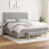 vidaXL Sängar>Ramsäng med madrass ljusgrå 160x200 cm tyg