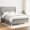 vidaXL Sängar>Ramsäng med madrass ljusgrå 140x190 cm tyg