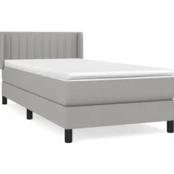 vidaXL Sängar>Ramsäng med madrass ljusgrå 90x190 cm tyg