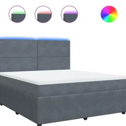 vidaXL Sängar>Ramsäng med madrass mörkgrå 180x200 cm sammet