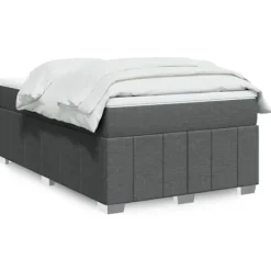 vidaXL Sängar>Ramsäng med madrass mörkgrå 120x190 cm tyg