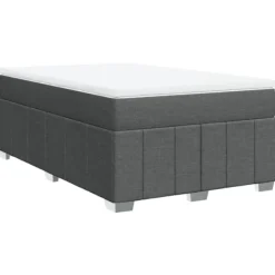 vidaXL Sängar>Ramsäng med madrass mörkgrå 120x190 cm tyg