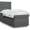 vidaXL Sängar>Ramsäng med madrass mörkgrå 90x190 cm tyg
