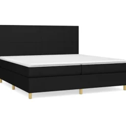 vidaXL Sängar>Ramsäng med madrass svart 200x200 cm tyg