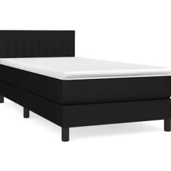 vidaXL Sängar>Ramsäng med madrass svart 90x200 cm tyg