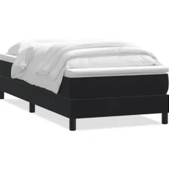 vidaXL Sängar>Ramsäng med madrass svart 90x210 cm sammet