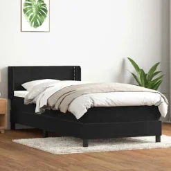 vidaXL Sängar>Ramsäng med madrass svart 90x210 cm sammet