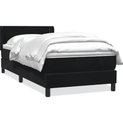 vidaXL Sängar>Ramsäng med madrass svart 90x210 cm sammet