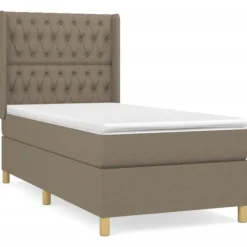 vidaXL Sängar>Ramsäng med madrass taupe 90x190 cm tyg