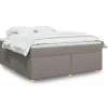 vidaXL Sängar>Ramsäng med madrass taupe 180x200 cm tyg