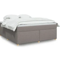 vidaXL Sängar>Ramsäng med madrass taupe 180x200 cm tyg
