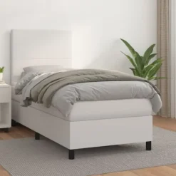 vidaXL Sängar>Ramsäng med madrass vit 80x200 cm konstläder