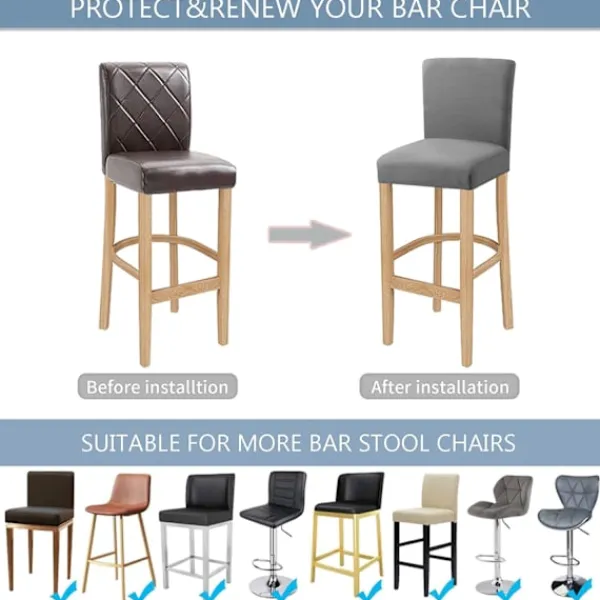 BästaGåva Stolar>REA Barstolskydd, Avtagbart Stretch Tvättbart Stolsöverdrag Kompatibelt med Sho