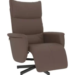 vidaXL Fåtöljer>Reclinerfåtölj med fotstöd brun konstläder